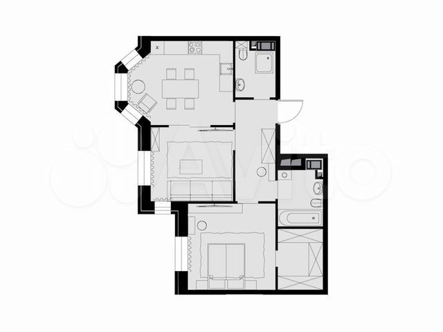 2-к. квартира, 62,2 м², 15/26 эт.