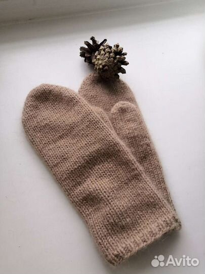 Варежки из пуха норки