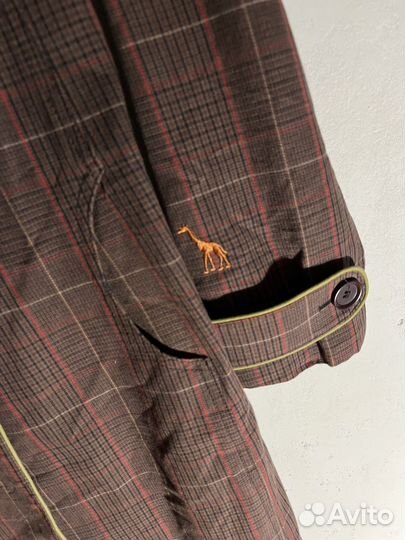 Хлопковый тренч в клетку Nation винтаж 44