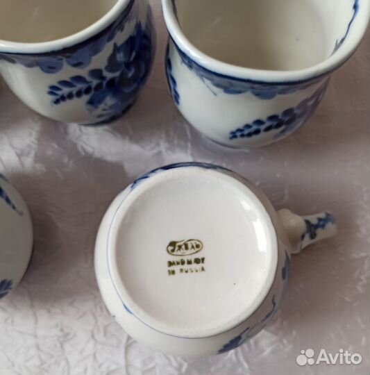 5 кружек Гжель интересной формы