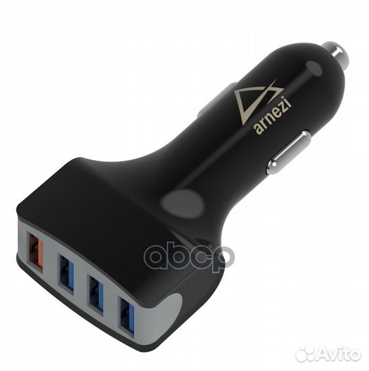 Адаптер автомобильный 30W 4хUSB-A 2.4А (QC3.0)