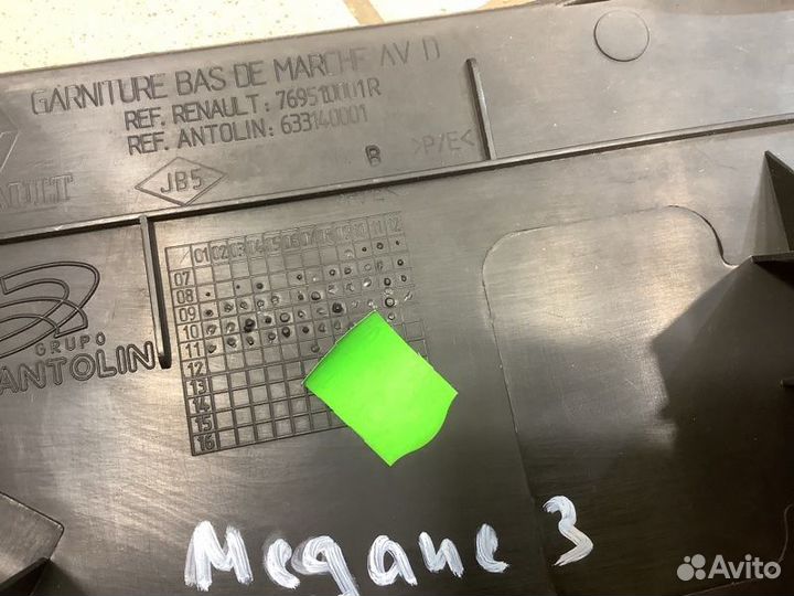 Накладка порога (внутренняя) передняя правая