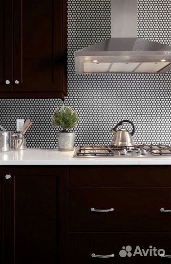 Плитка-мозайка керамическая дизайнерская.Круглая