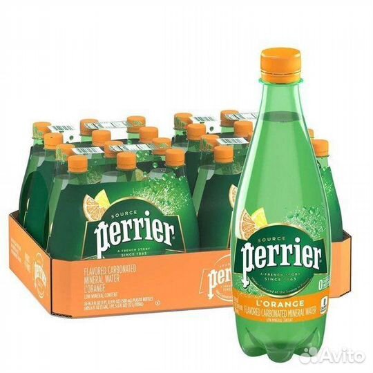 Вода Perrier 0,5л.*24шт. Газ Пэт вкусовые