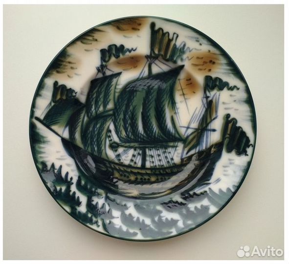 Настенные тарелки, форфор, дерево, СССР