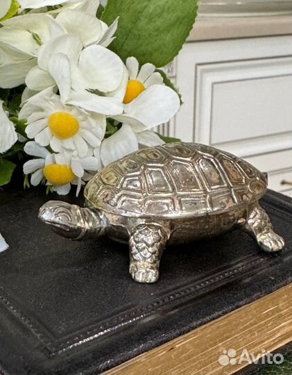 Металлическая шкатулка-черепашка винтаж