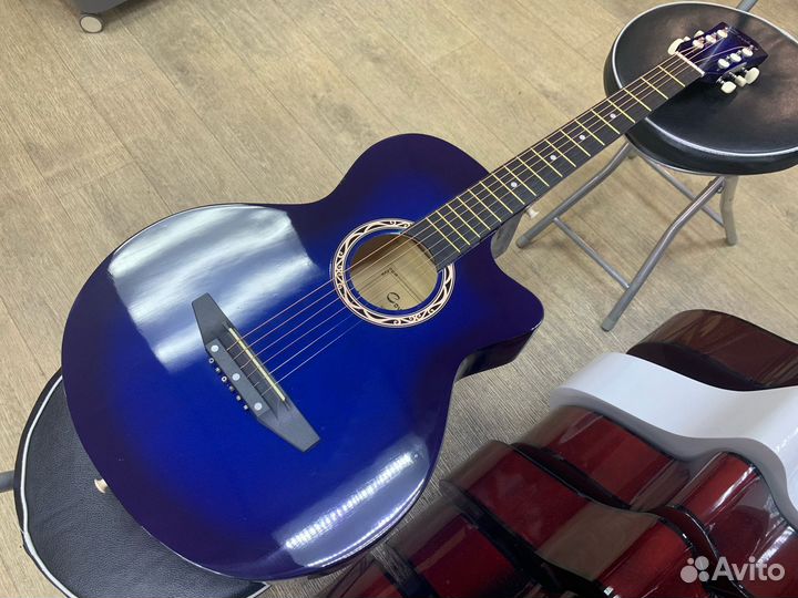 Гитара акустическая синяя Cowboy