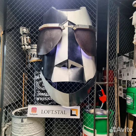 Интерьерная маска Моаи из металла