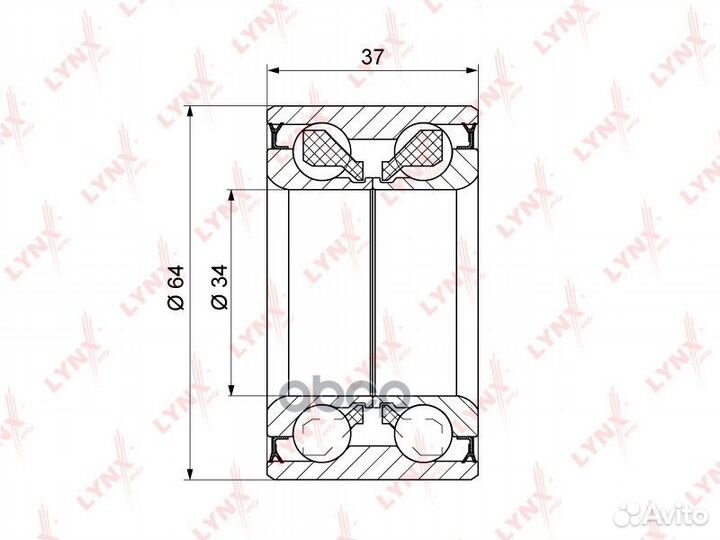 Подшипник ступицы передний lynxauto WB-1241