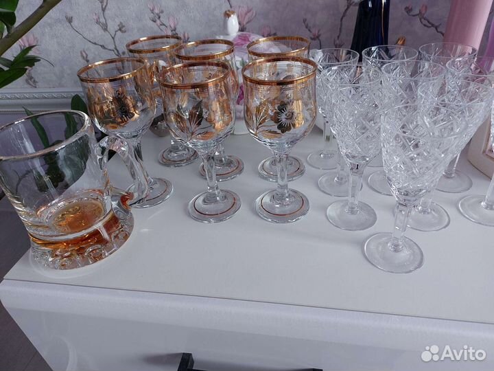 Фужеры цветной хрусталь