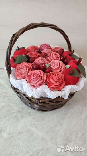 Подарок (цветы из зефира)