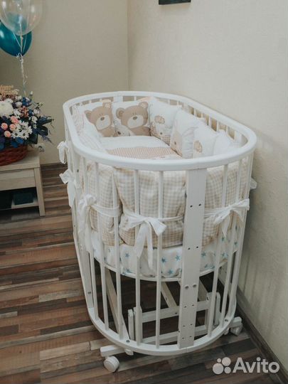 Бортики и комплект постельного в детскую кроватку