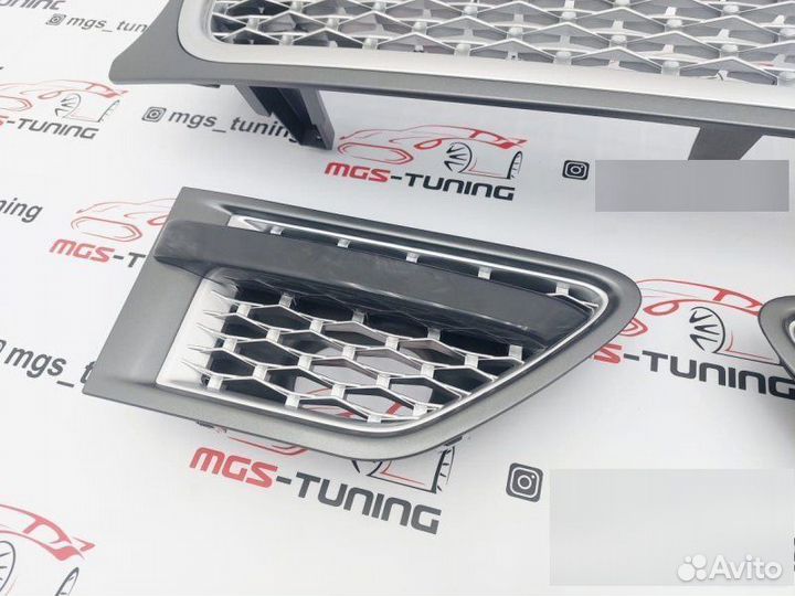 Решетка + жабры на Range Rover Sport 09-13 Silver