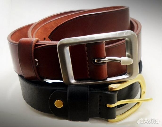 Мужской кожаный ремень ручной работы