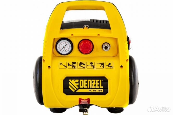 Компрессор безмасляный denzel PC 1/6-180
