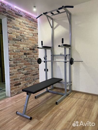 Турник напольный с жимовой скамьей