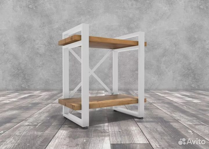 Тумба прикроватная Айсберг Лофт 40 белый/дуб крафт