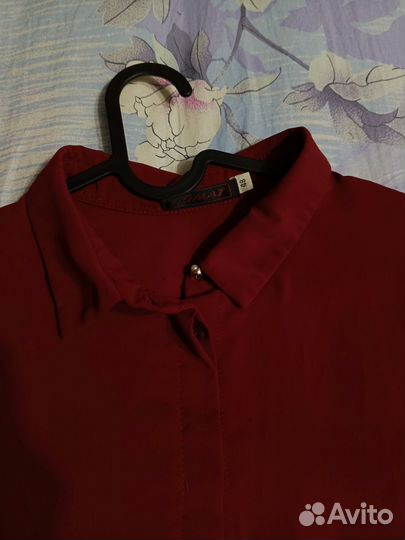 Красная блузка рубашка женская