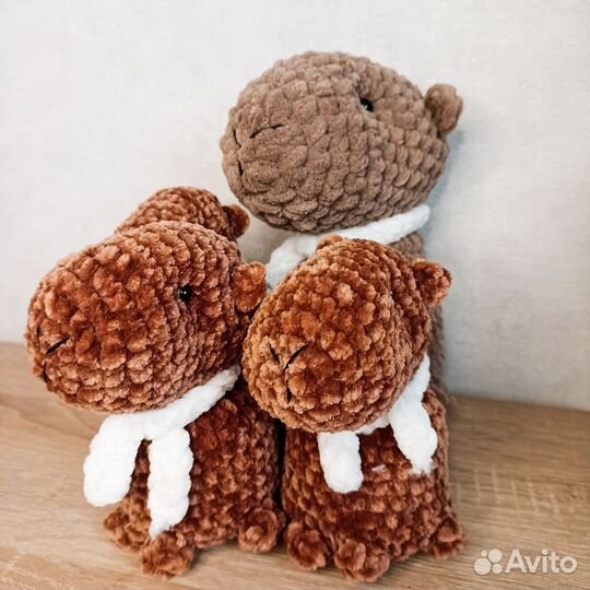 Вязанные игрушки ручной работы из плюшевых ниток