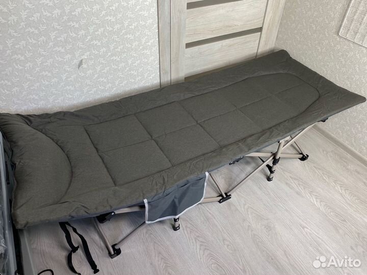 Раскладушка для рыбалки с матрасом усиленная