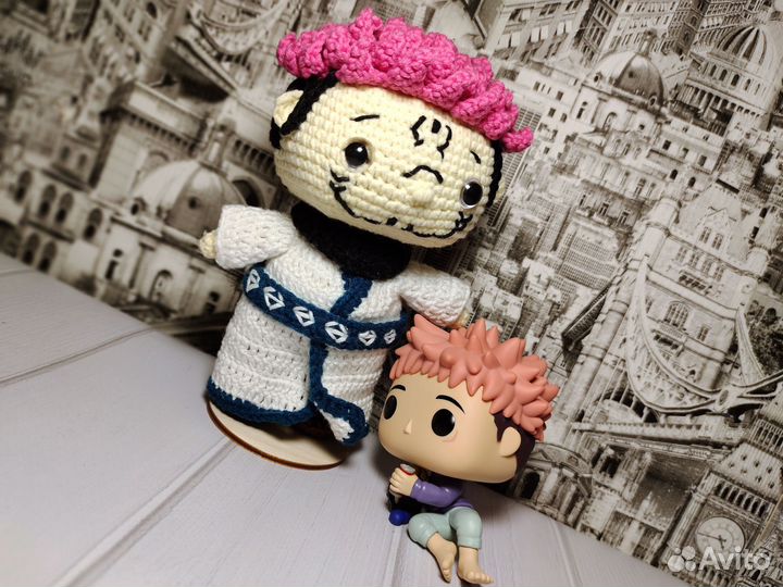 Авторская вязаная интерьерная игрушка Сукуна