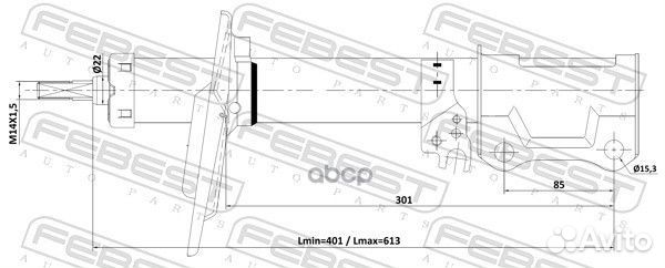 Амортизатор газовый зад прав 01110003RR Febest