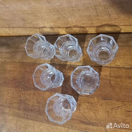 Стопки рюмки хрустальные 3 вида