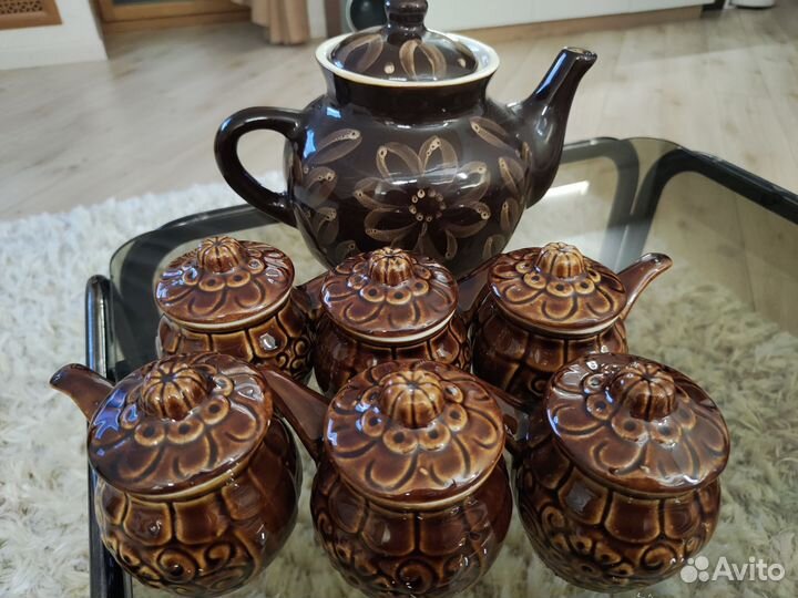 Чайник с сервизом или с горшочками для жульена