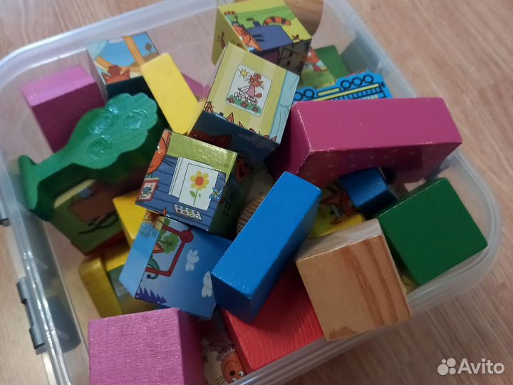 Кубики деревянные пазл Три кота машинки