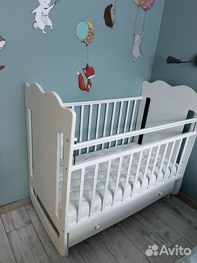 Кроватка детская с матрасом бу
