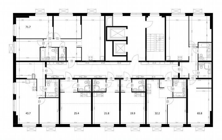 2-к. квартира, 65,8 м², 7/14 эт.