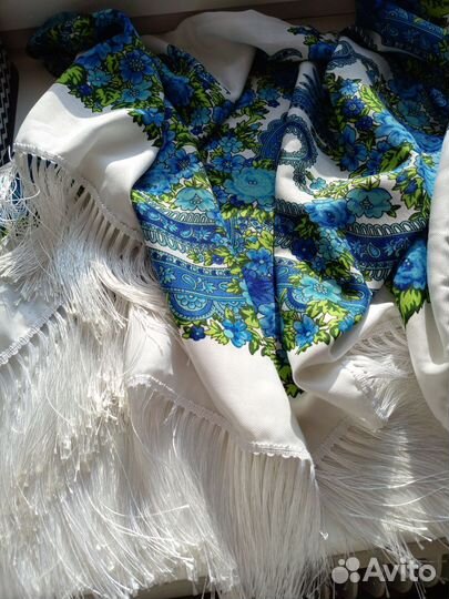 Русский народный платок синий