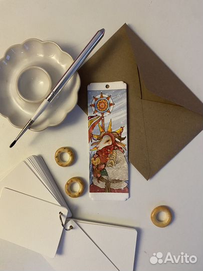 Закладки для книг акварель масленица