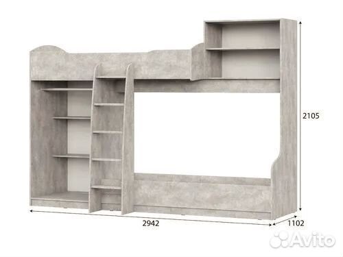 Детская двухярусная кровать с матрасами бу