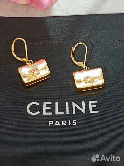 Стильные серьги сумочки Celine