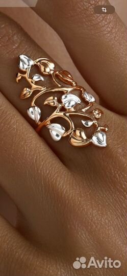 Позолоченное кольцо 925 пробы