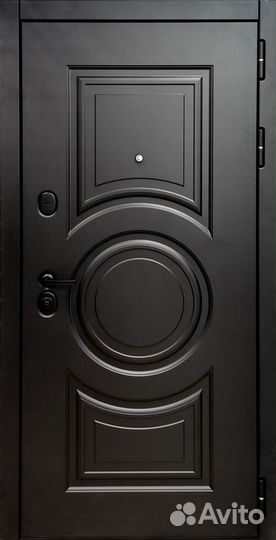 Входная дверь Богема Черная шагрень / Белая