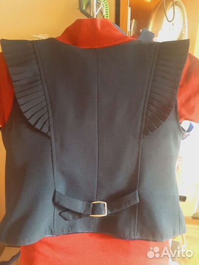 Жилетка школьная синяя, р-р 128-134