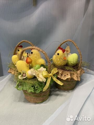 Корзина пасха декор
