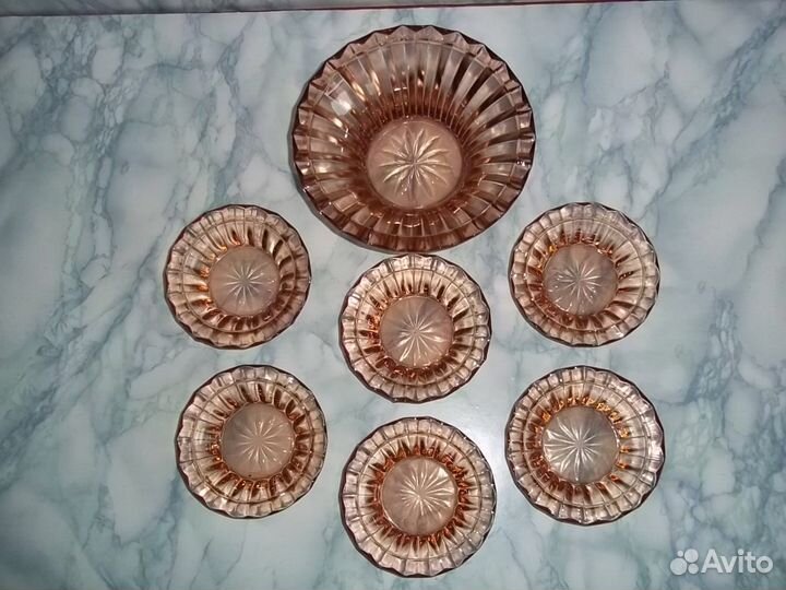 Набор для варенья. Карамельное стекло. СССР