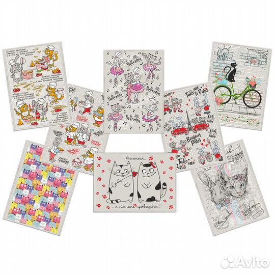 Полотенце кухонное Коты 39х60см в ассортименте (ра