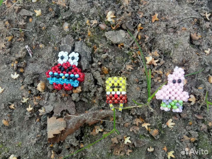 Набор трёх фигурок Спанч боб бисер