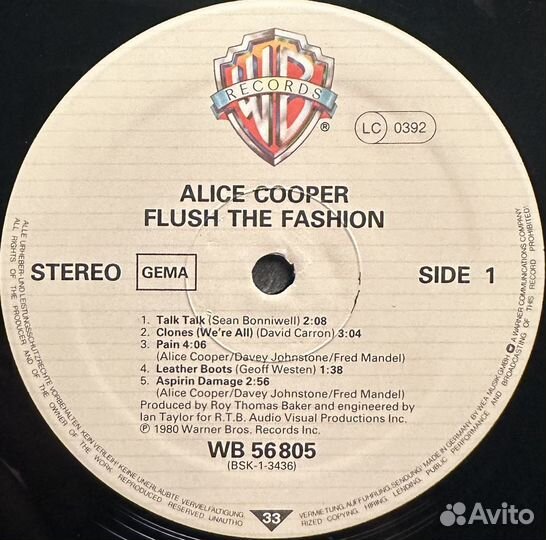 Alice Cooper – Flush The Fashion (Германия 1980г.)