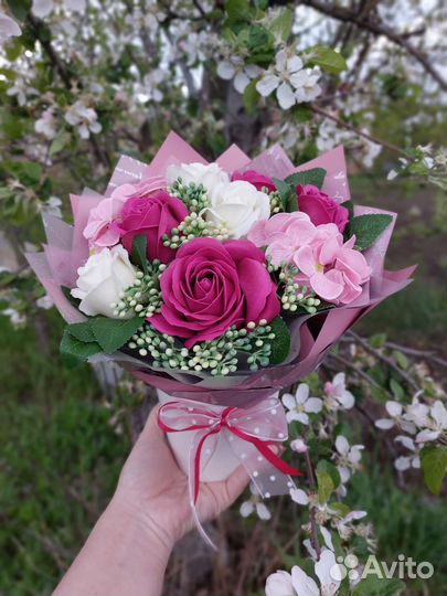 Букет из мыльных цветов