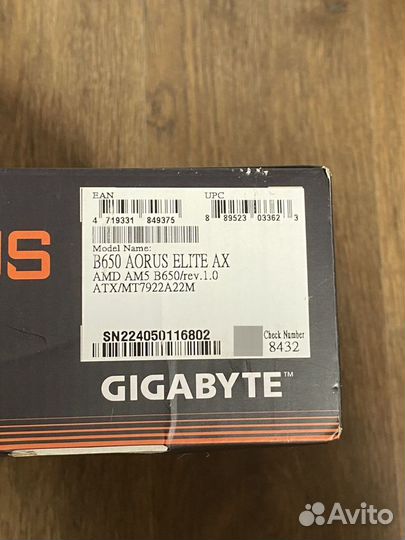 Материнская плата Gigabyte b650 aorus elite ax