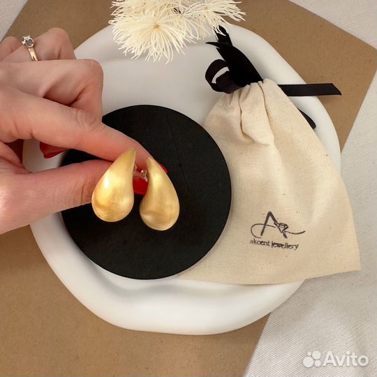 Матовые серьги. Серьги капли