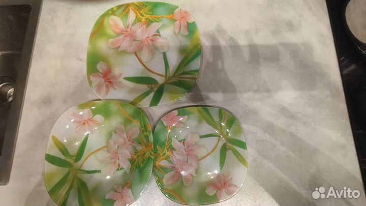 Тарелки luminarc стекло цветы коллекция 2015 г