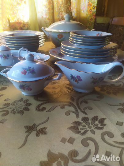 Остатки столового сервиза Мейсенский букет Дулёво