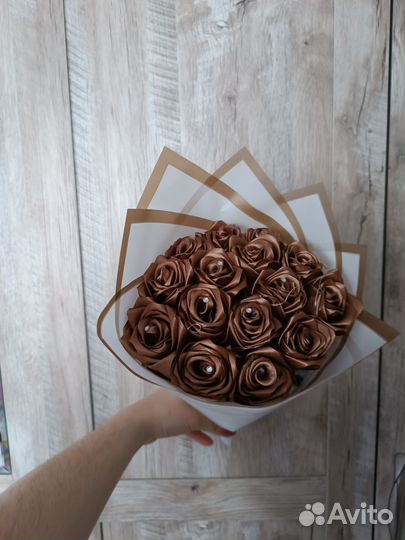 Букет роз из лент
