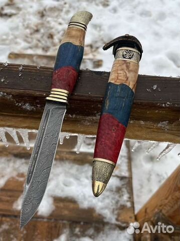 Нож Финка нквд из дамасской стали